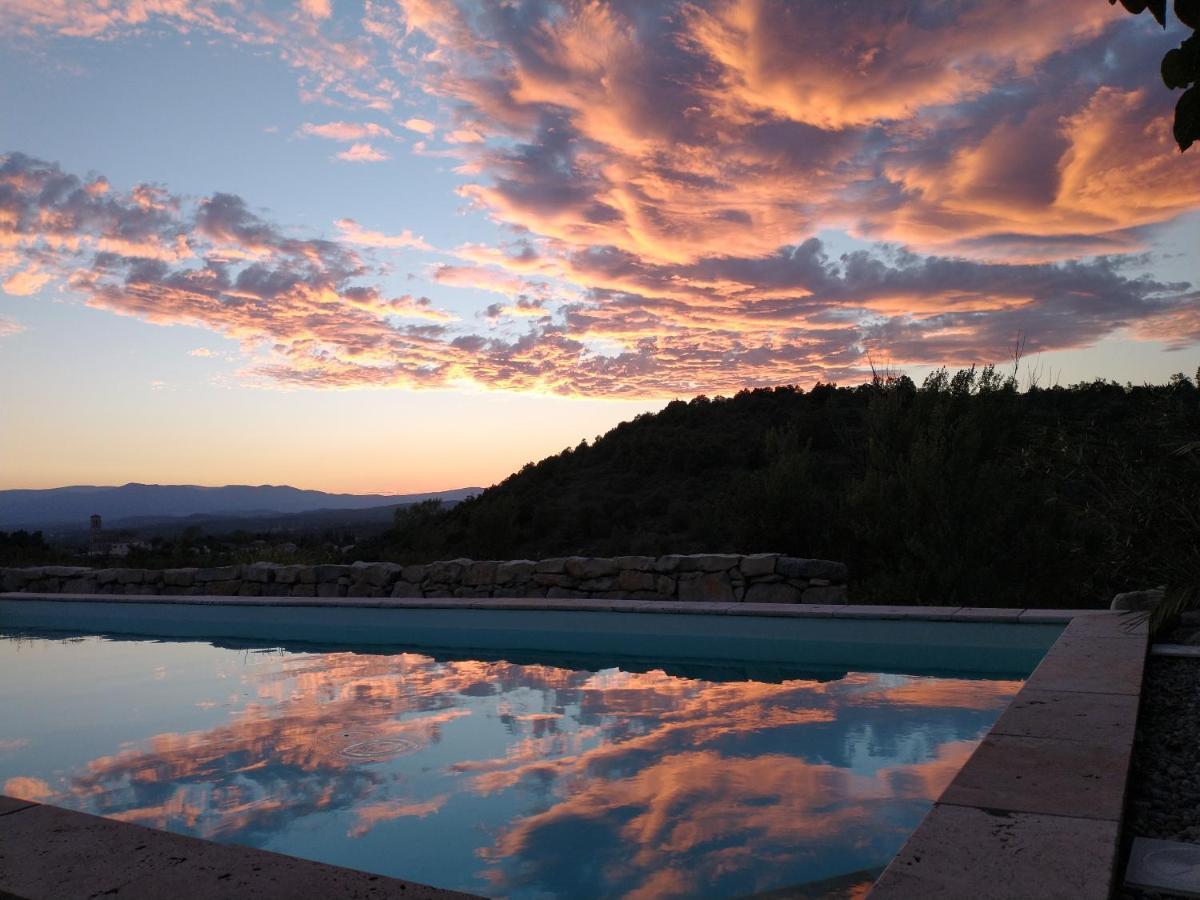 Les Agaves Piscine Panoramique Vue Exceptionnelle Bed & Breakfast Grospierres Bagian luar foto