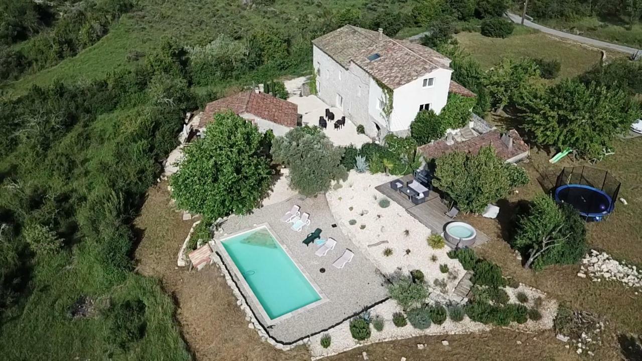 Les Agaves Piscine Panoramique Vue Exceptionnelle Bed & Breakfast Grospierres Bagian luar foto