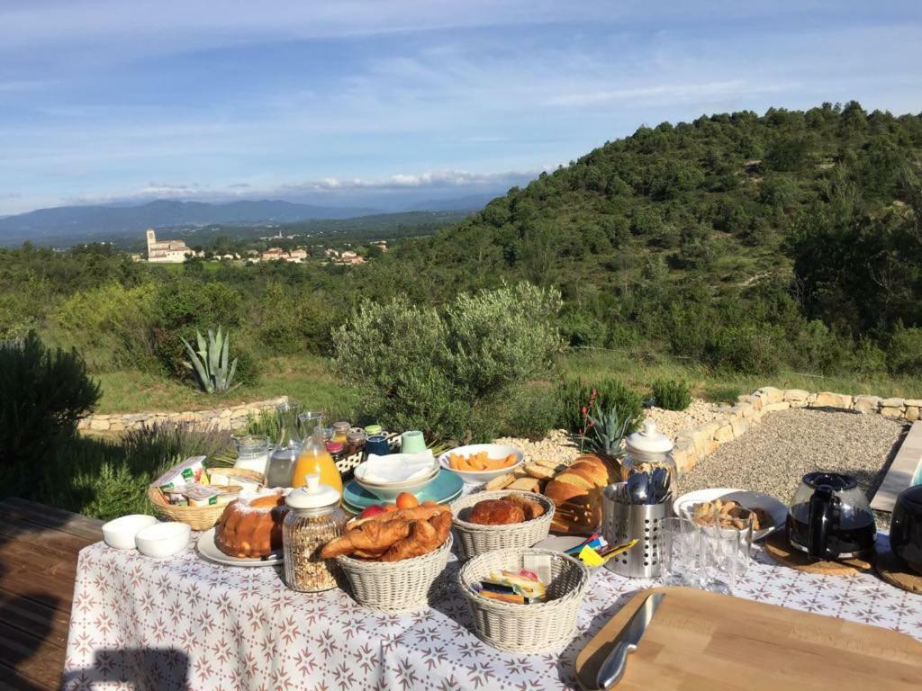 Les Agaves Piscine Panoramique Vue Exceptionnelle Bed & Breakfast Grospierres Bagian luar foto