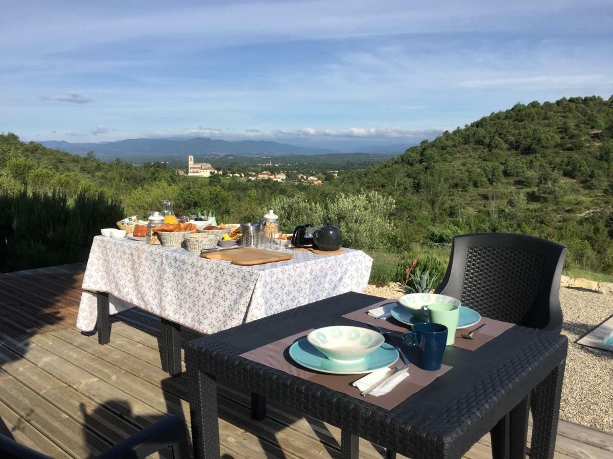 Les Agaves Piscine Panoramique Vue Exceptionnelle Bed & Breakfast Grospierres Bagian luar foto